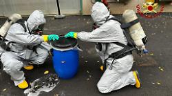 Vigili del fuoco, simulazione di uno sversamento di etanolo alla Gsk di Rosia
