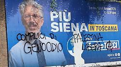 Siena, nuovamente vandalizzato il manifesto elettorale di Enrico Tucci