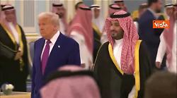 Trump al Palazzo reale Yamamah a Riad con il Principe ereditario Saudita Mohammed Bin Salman