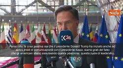 Rutte (Nato): "Buon segno la telefonata Putin-Trump e coordinamento con leader europei"