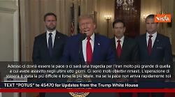 Trump: Posso dichiarare al mondo che attacchi a Iran sono stati spettacolare successo militare