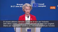 Von der Leyen: Abbiamo stanziato 1 miliardo di euro per l'industria della difesa ucraina