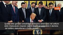 Trump firma legge su criptovalute: Consoliderà dominio Usa nella finanza globale