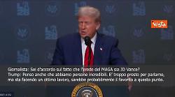 Trump: Il mio successore al MAGA? Per ora JD Vance sarebbe il favorito