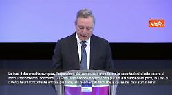 Draghi: Basi crescita Ue indebolite, la Cina concorrente pi&ugrave; forte e Usa ha imposto dazi alti