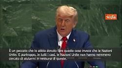 Trump all'Onu: Ho posto fine a 7 guerre e l'Onu non mi ha mai aiutato