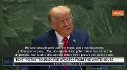 Trump: "Ho fatto cessare sette guerre, merito il Nobel per la pace"