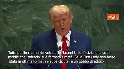 Trump: Dall'Onu ho ricevuto solo una scala mobile rotta e un gobbo che non funziona