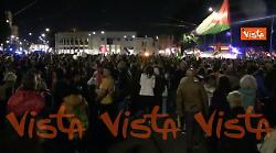 Il corteo per la Global Sumud Flotilla arriva a Piazzale Ostiense a Roma