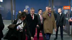 I leader europei arrivano al Consiglio Ue di Bruxelles. Tra gli altri, Meloni, Macron e Metsola