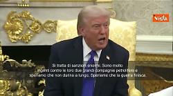 Trump: Era momento giusto per nuove sanzioni contro Mosca. Spero durino poco