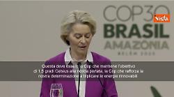 Cop30, von der Leyen: Europa sulla buona strada per obiettivi clima 2030