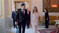 Meloni incontra il Segretario Usa Marco Rubio a Palazzo Chigi