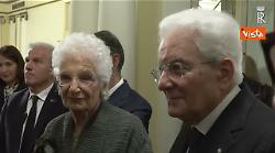 Mattarella saluta Liliana Segre al Teatro alla Scala di Milano