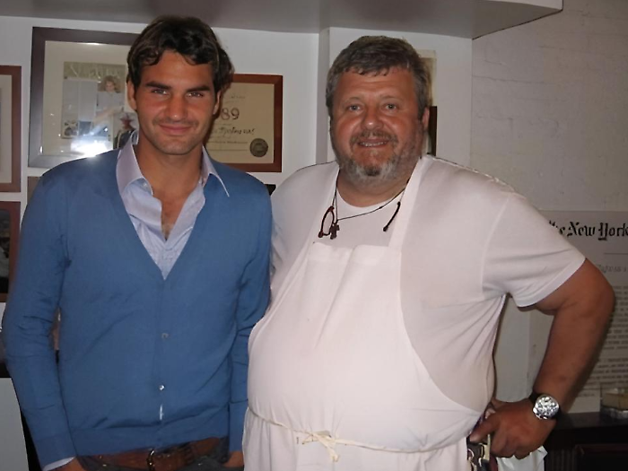 Sandro Fioriti con Roger Federer