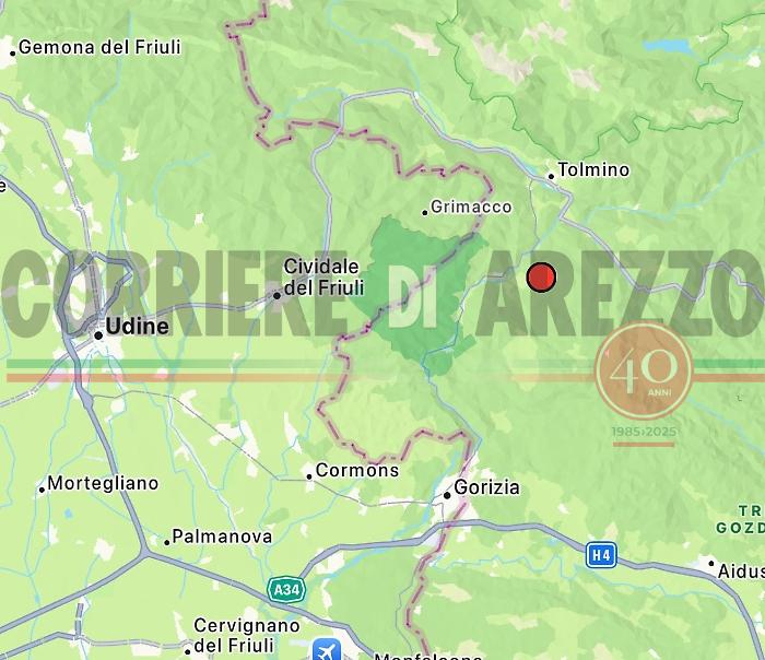 Scossa di terremoto tra Friuli e Slovenia: alle ore 18.25 magnitudo 3.1