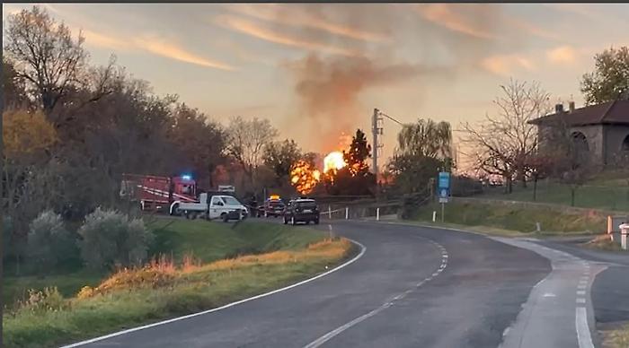 incendio cabina gas a Montalcino