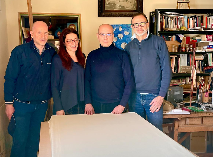 consegna seta palio al pittore manganelli