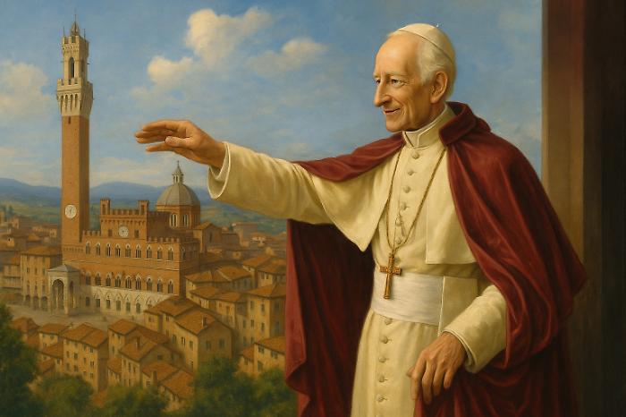 Leone XIII benedice Siena AI
