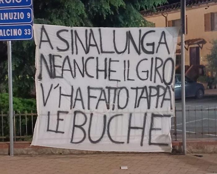 striscione per il Giro d'Italia
