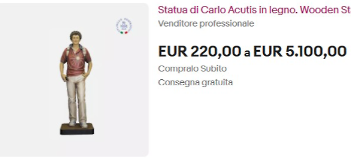 Carlo Acutis, corsa ai gadget: cresce il mercato on line, migliaia di compravendite. Per una statua anche 5 mila euro