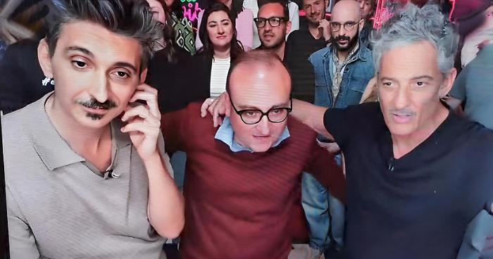 Andy Bellotti con Fiorello e biggio 