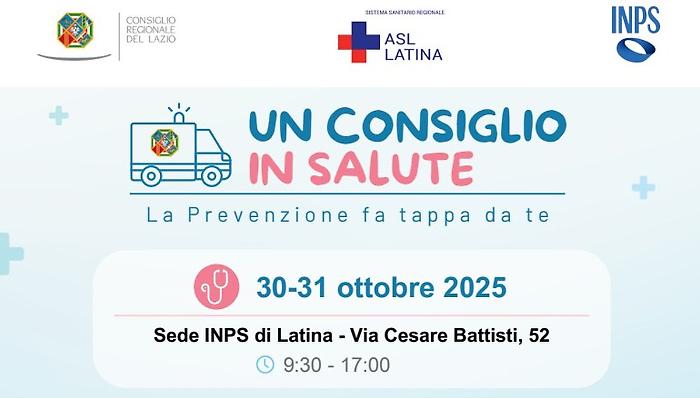 Lazio, Aurigemma "Un Consiglio in Salute fa tappa all'Inps di Latina"
