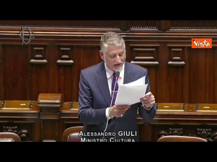 ministro della cultura Alessandro Giuli